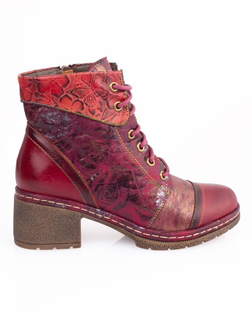 Spring Step L’Artiste Fallinluv Bordeaux Leather LaceUp Boots Size 37 / US 7 - Picture 5 of 16
